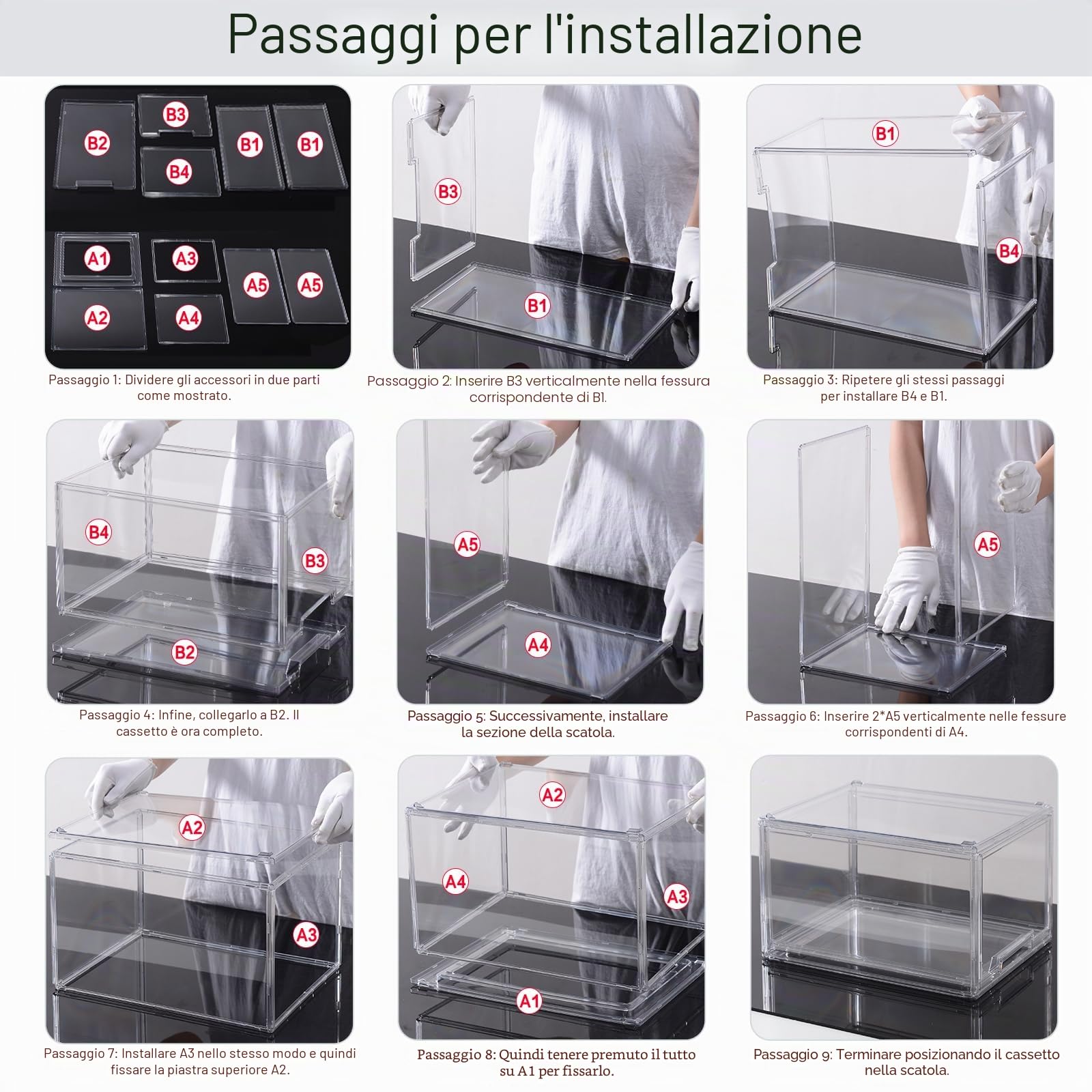 2 contenitori impilabili in plastica con cassetto estraibile, grandi contenitori in acrilico trasparente per frigorifero, dispensa, frigorifero, organizzazione e conservazione