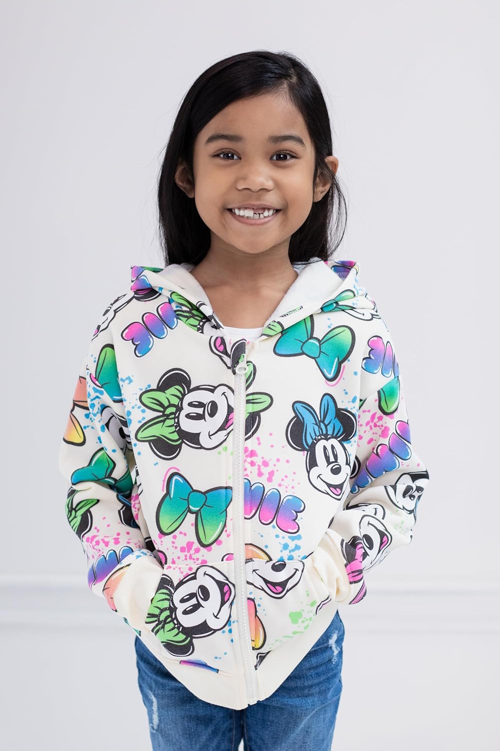 Disney Minnie Mouse Girls Fleece Zip Up Hoodie Toddler to Big Kid Sizes (2T - 14-16) - Image 3