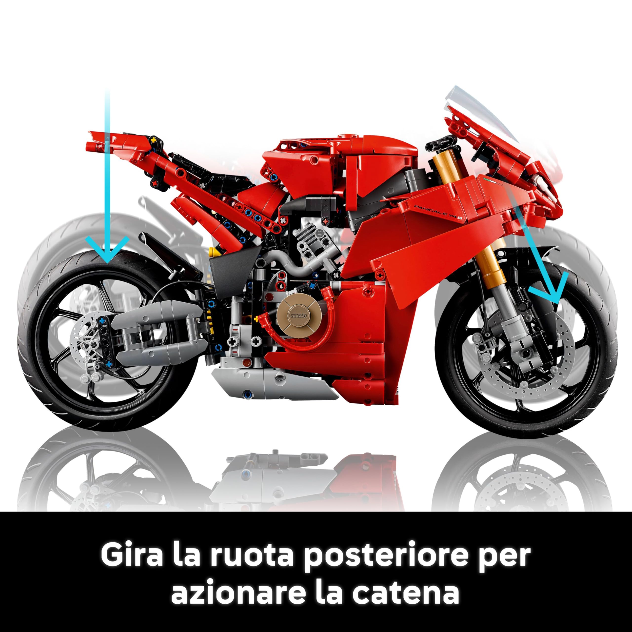 LEGO Technic Motocicletta Ducati Panigale V4 S, Modellino da Costruire per Adulti, Idea Regalo Uomo, Donna, Papà, Mamma, Fidanzato e Fidanzata, Kit Modellismo da Collezione per Fan delle Moto 42202