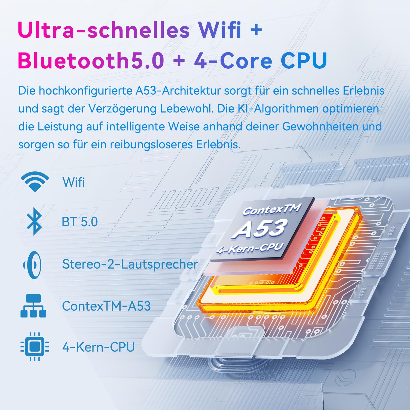 Tablet Android 10 pollici 6GB 64GB espandibile 128GB Bluetooth 5.2 Wi-Fi 6 doppia fotocamera batteria 5000 mAh touchscreen HD 1280x800 grigio