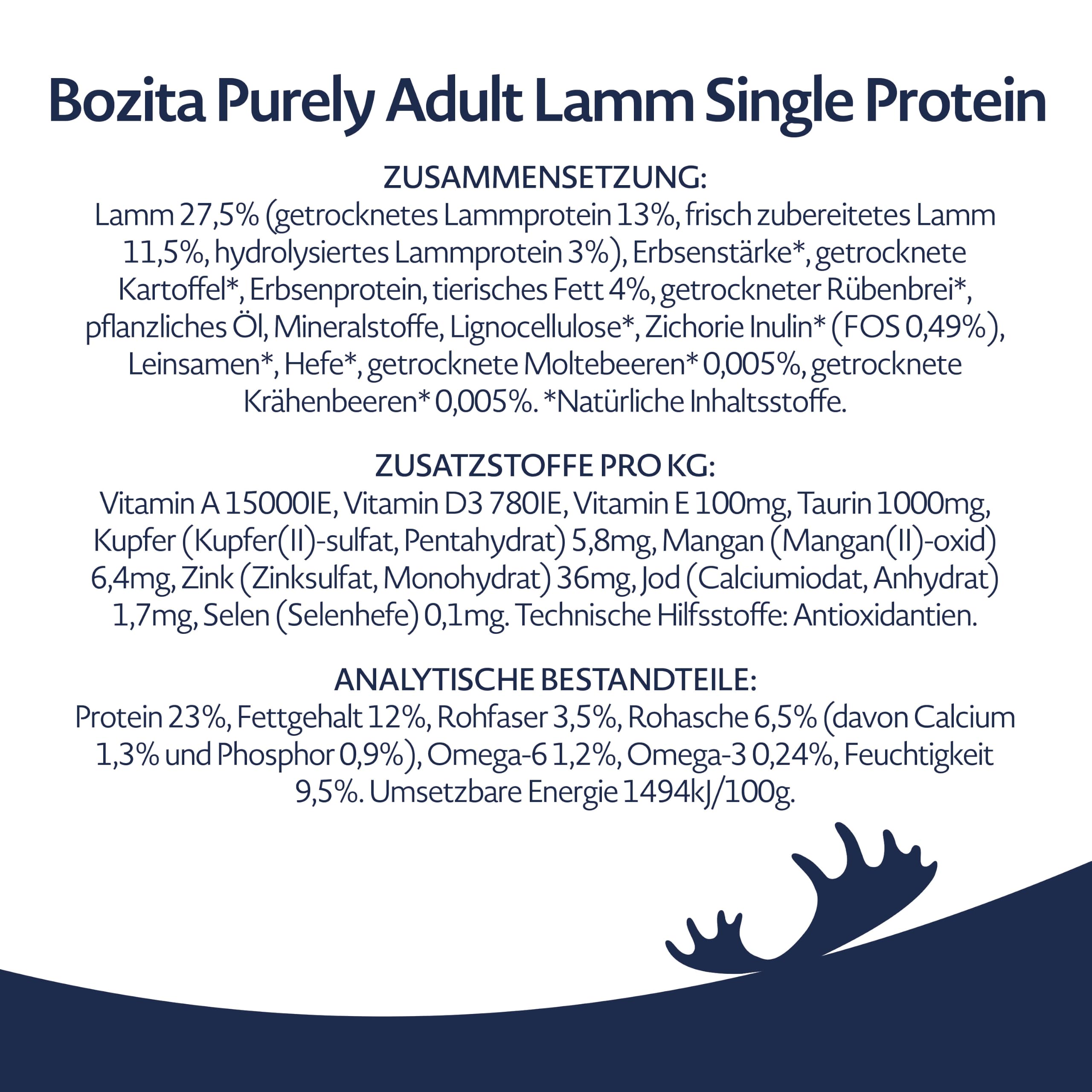 Bozita Dog Purely Adult Lammm Grain Free 11 kg