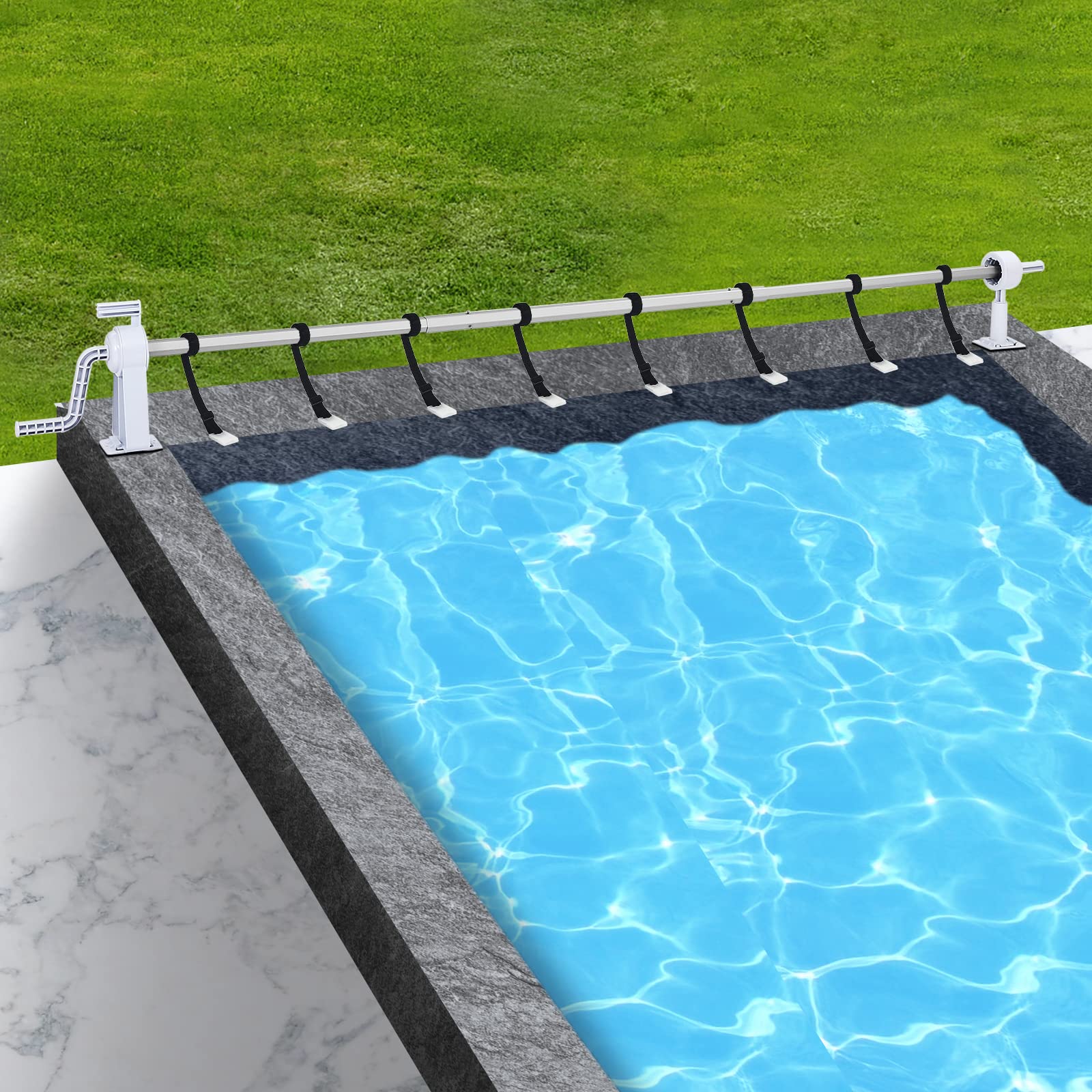 Pool Aufroller Premium, Aufrollsystem für Solarabdeckung, 1.05-6.15m