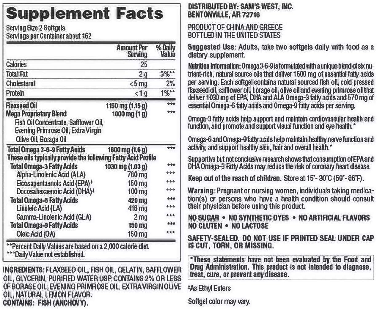 Member's Mark Omega 3-6-9 Dietary Supplement (325 ct.) by Members Mark