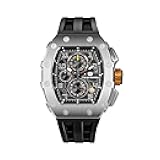 Mens Watches Luxury Tonneau Watches for Men Waterproof 50M Analog Replica Watch Chronograph Calendar Date Men’s Dress Business Work Watch Diver Large Square Face Wristwatch