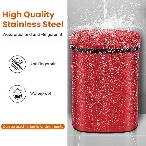 Miniatura 3 de Basurero de acero inoxidable con sensor automático de 13 galones, sin contacto, cubo de basura de cocina de alta capacidad con tapa para el hogar,