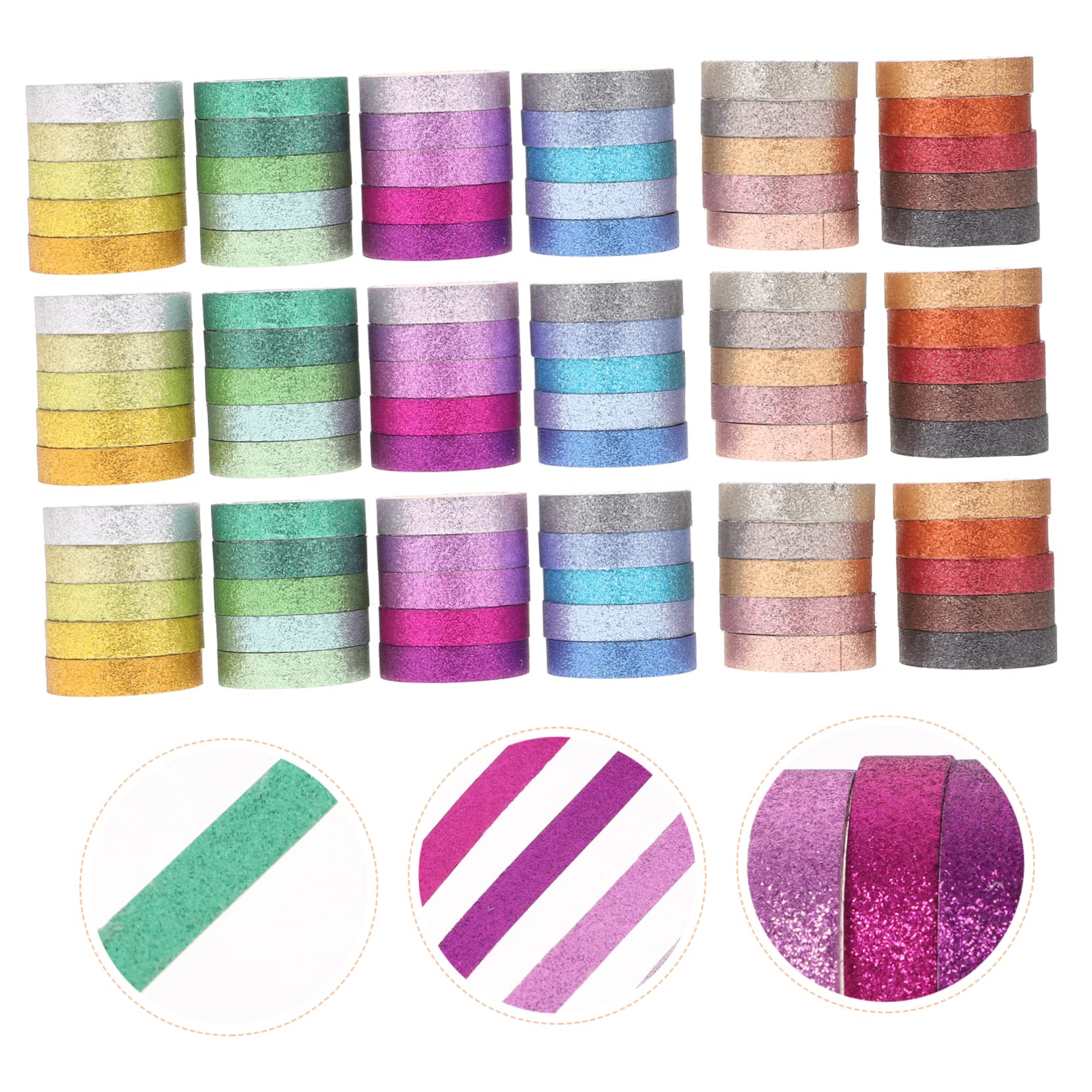 HOMSFOU Nastro Washi Glitterato 90 Pezzi in Carta Washi per DIY