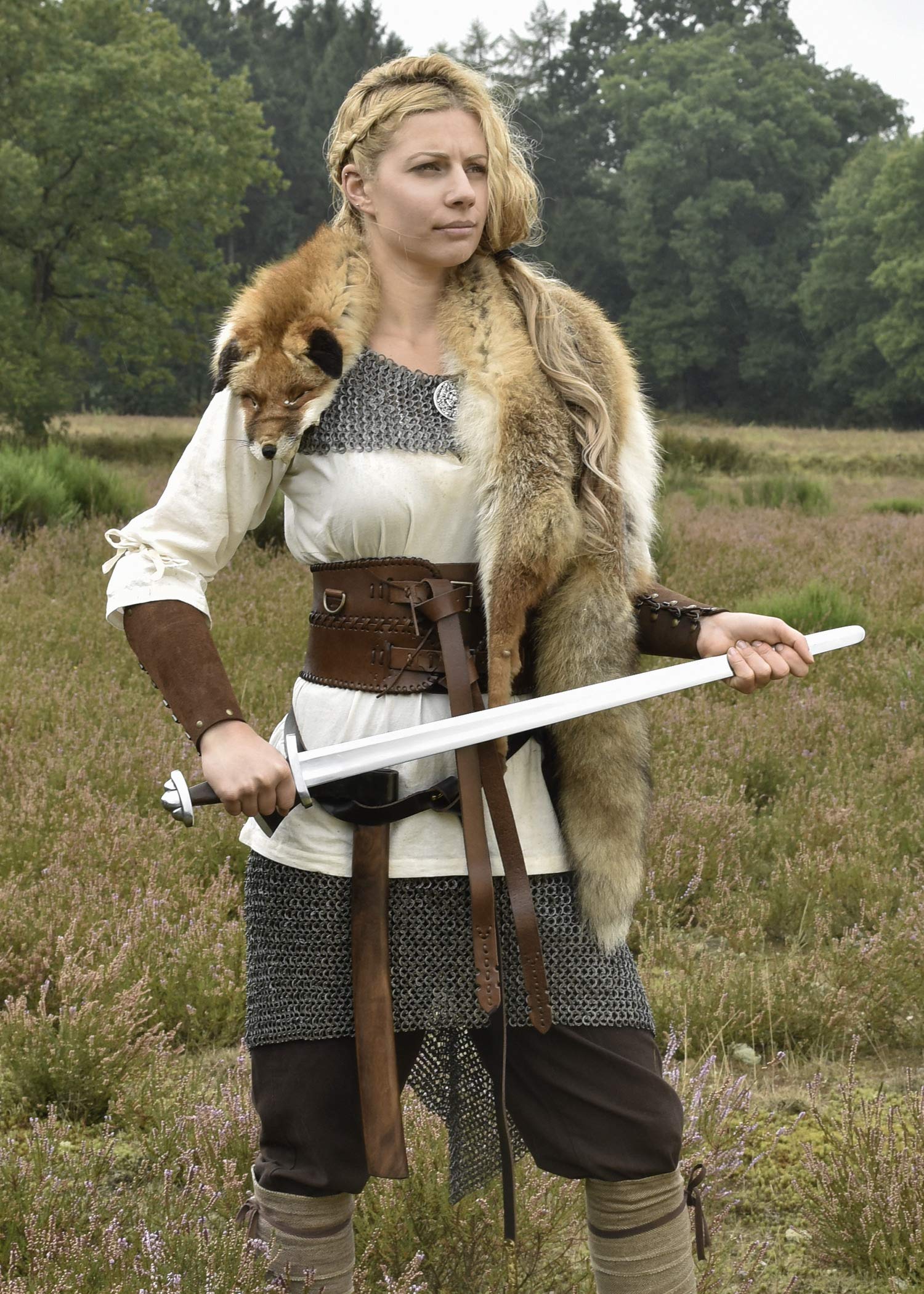 Battle-Merchant Średniowieczna bluzka Birga z bawełny z rękawem 3/4 - średniowieczna odzież damska - różne kolory i rozmiary