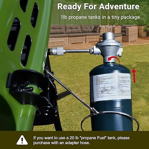 Miniatura 7 de Brand-Man Propane Gas Grill, Portable Standup Grill with Folding Cart & Push-Button Ignition, Ideal for Camping, Tailgating, BBQ, Backyard, Patio &