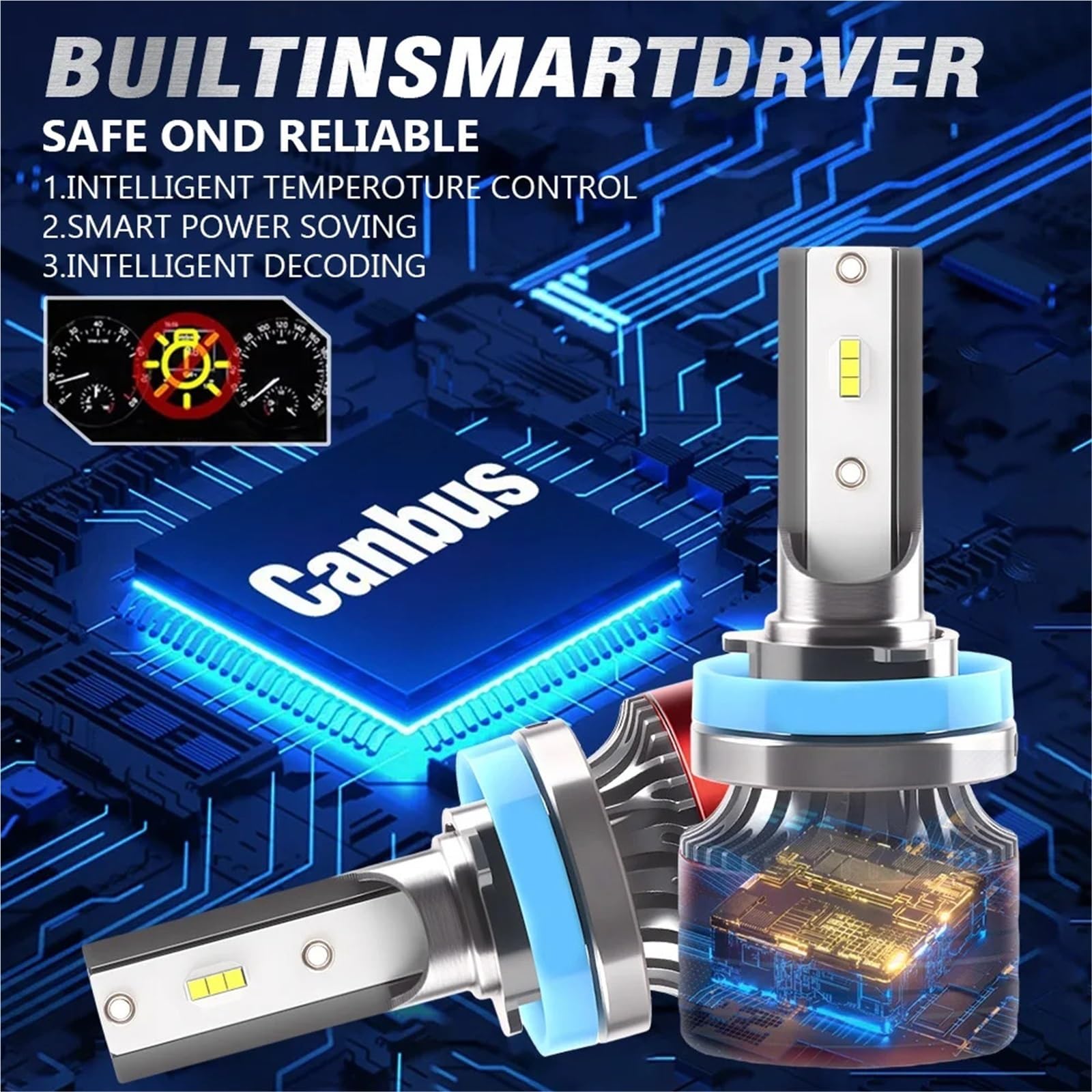 Światła drogowe 200W Canbus H8 H9 H11 LED | Światło Przeciwmgielne Samochodu 9005 HB3 9006 DRL Światło Drogowe Żarówki Reflektorów H7 6000K(H7)