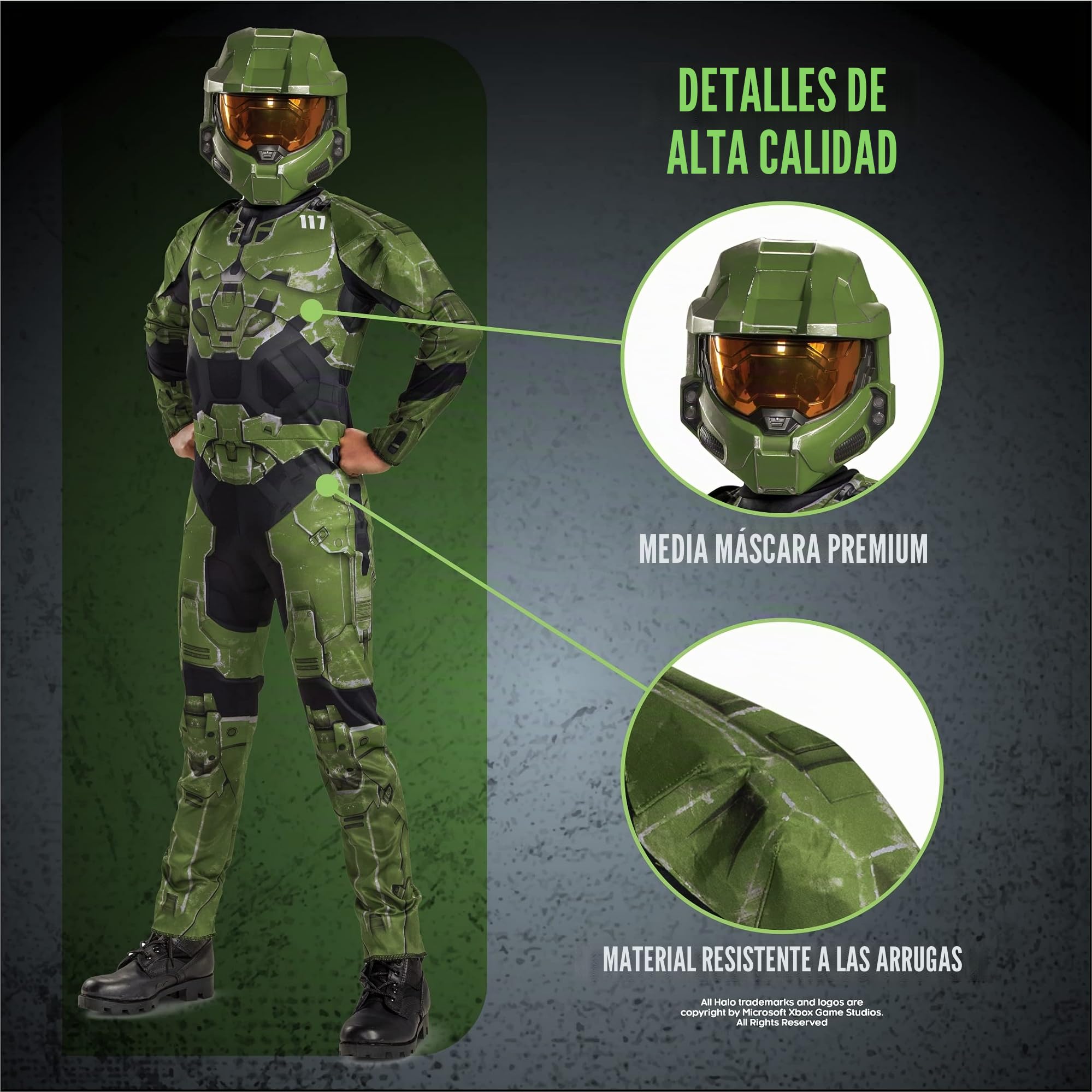 Disguise Disfraz Halo Niño Master Chief, Disfraz Militar para Carnaval y Halloween, Disfraces Niños Clásicos