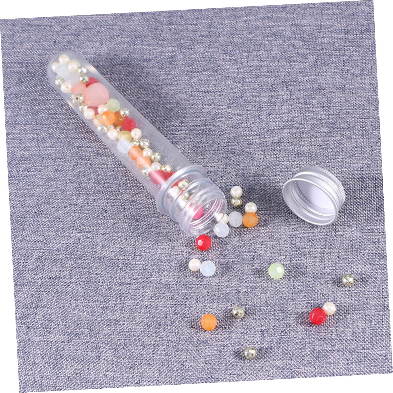 50piezas Botella De Tubo De Ensayo Transparente De Tubos De Almacenamiento De Pet para Dulces para De Baño y Organizacion De Espacio