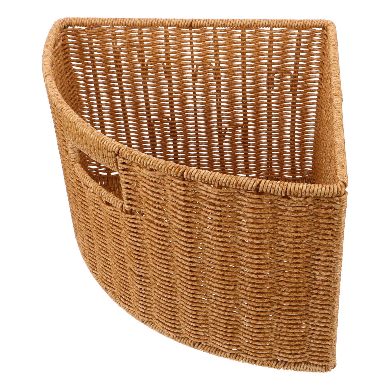 Alipis Cesta Esquinera Triangular de Imitación Ratán Diseño Elegante, Material Plástico y Metal, Organizador Versátil y Portátil para Encimeras y Armarios
