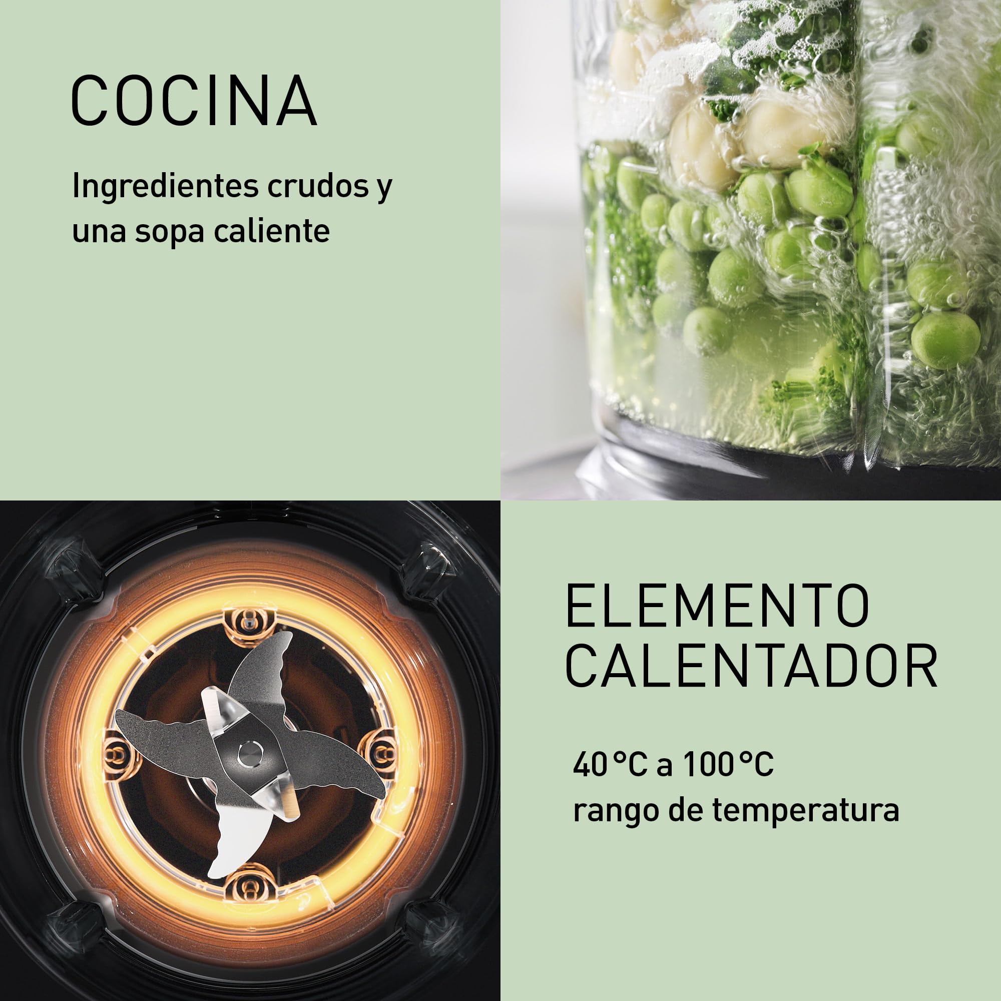 Panasonic MX-HG4401KXE Licuadora y Maquina para Sopa, 1.2 L, 800 W, Caliente y Frío, 9 Modos Automáticos, 10 Velocidades, Temporizador, Mantener Caliente, Limpieza Automática, Negro y Oro Rosa