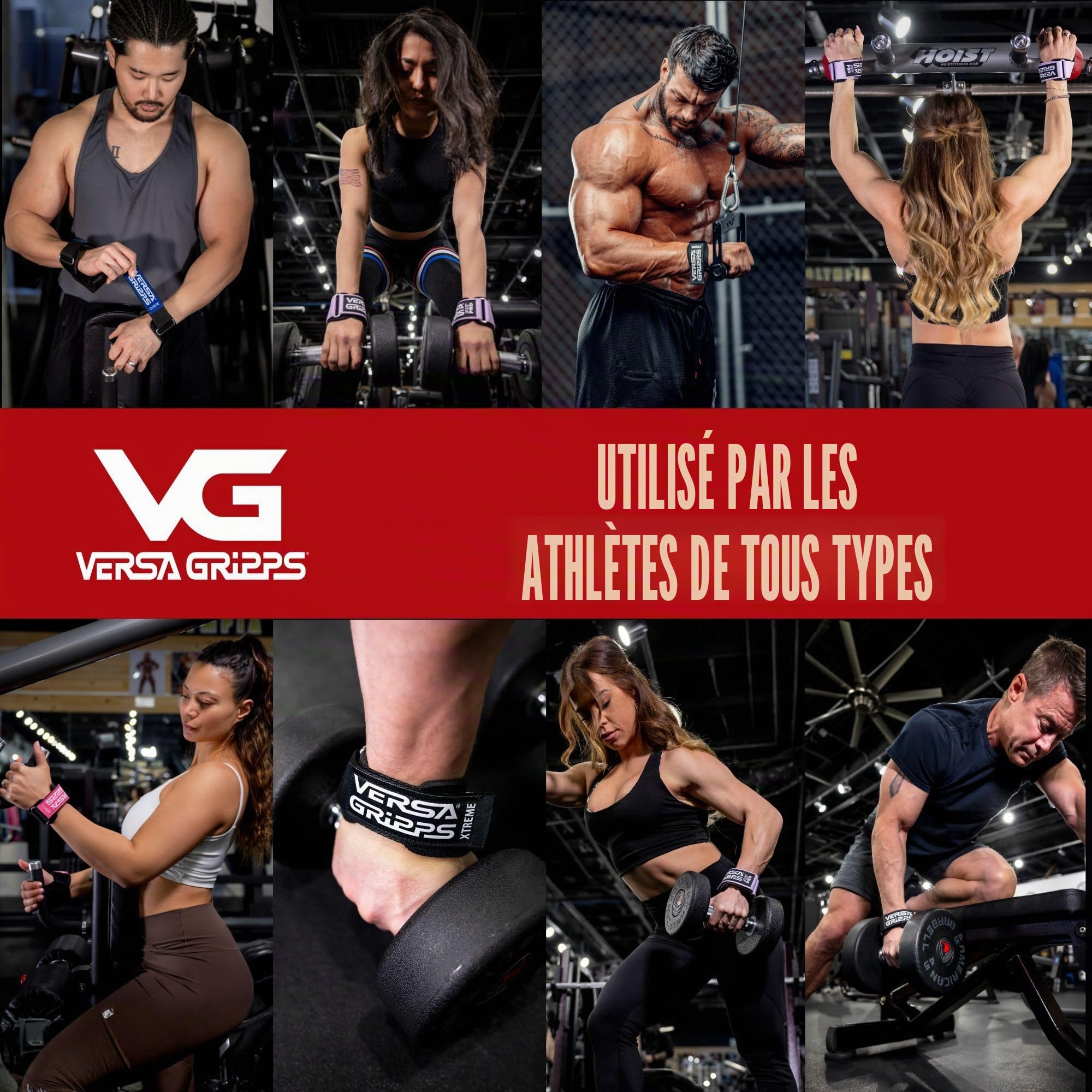 Versa Gripps® Fit Pro, fabriqué aux États-Unis, sangles de poignet pour athlète féminine, le meilleur accessoire d'entraînement