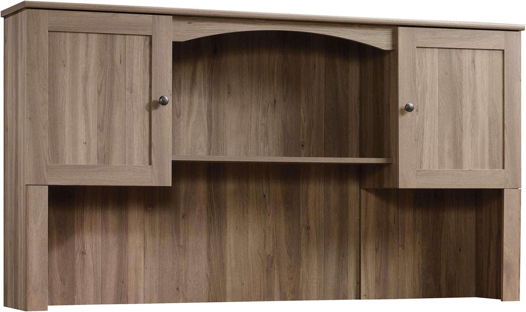 SauderHarbor View Hutch, Salt Oak finish, Country Rustic, L: 66.14" x W: 12.60" x H: 36.18"