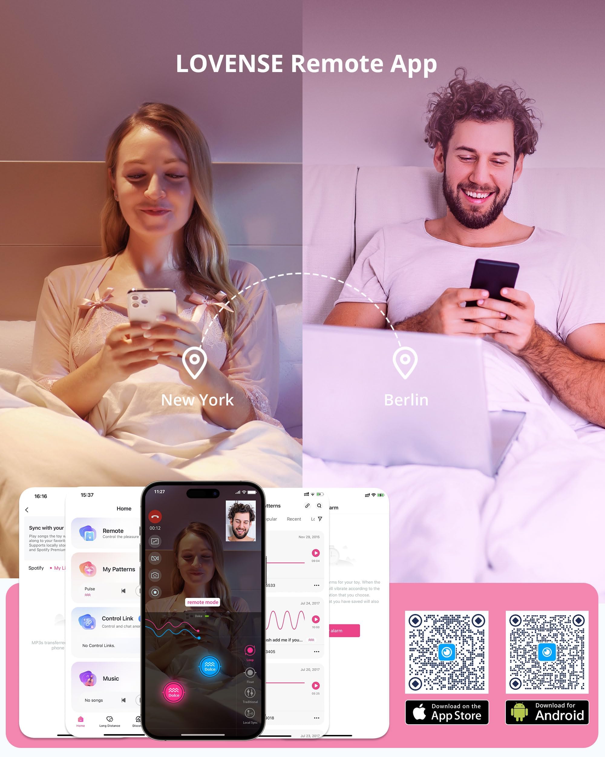 LOVENSE Dolce Remote Control Vibrator，Adult Sex Toys & Games,Womens Sex Toys,Clitoris & G-spot Vibrating Sex Toy for Double Stimulation with 10 Vibration Patterns