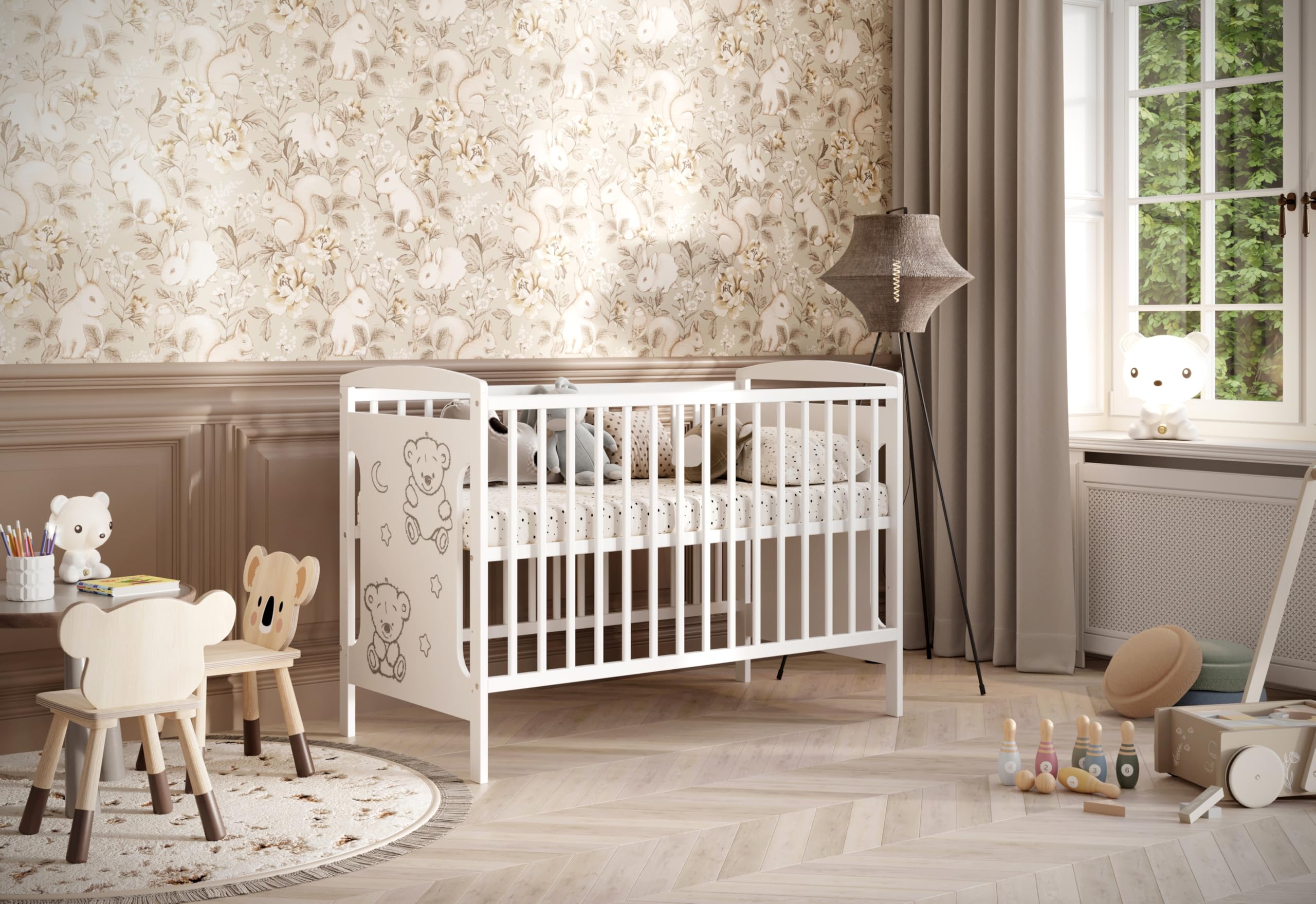 Generico Lettino Ted 60x120cm con Materasso 120x60x6 cm