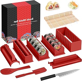 HI NINGER Sushi Making Kit Deluxe Edition Complete Sushi Maker Kit 12PCS...