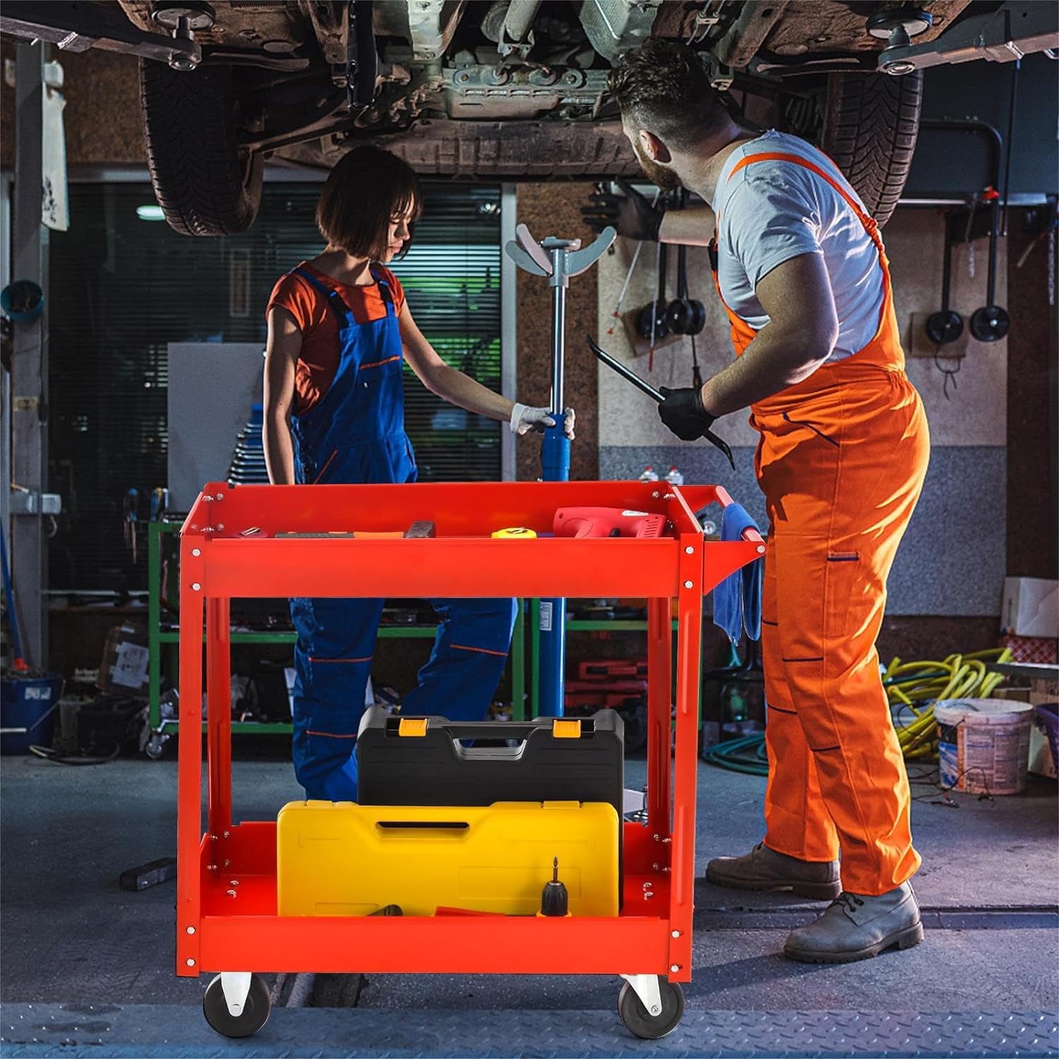 Carrello portautensili a 2 livelli con maniglia, le Carrello di servizio su ruote per, ufficio, Ga & Magazzino - Strumento versatile Sto Solut