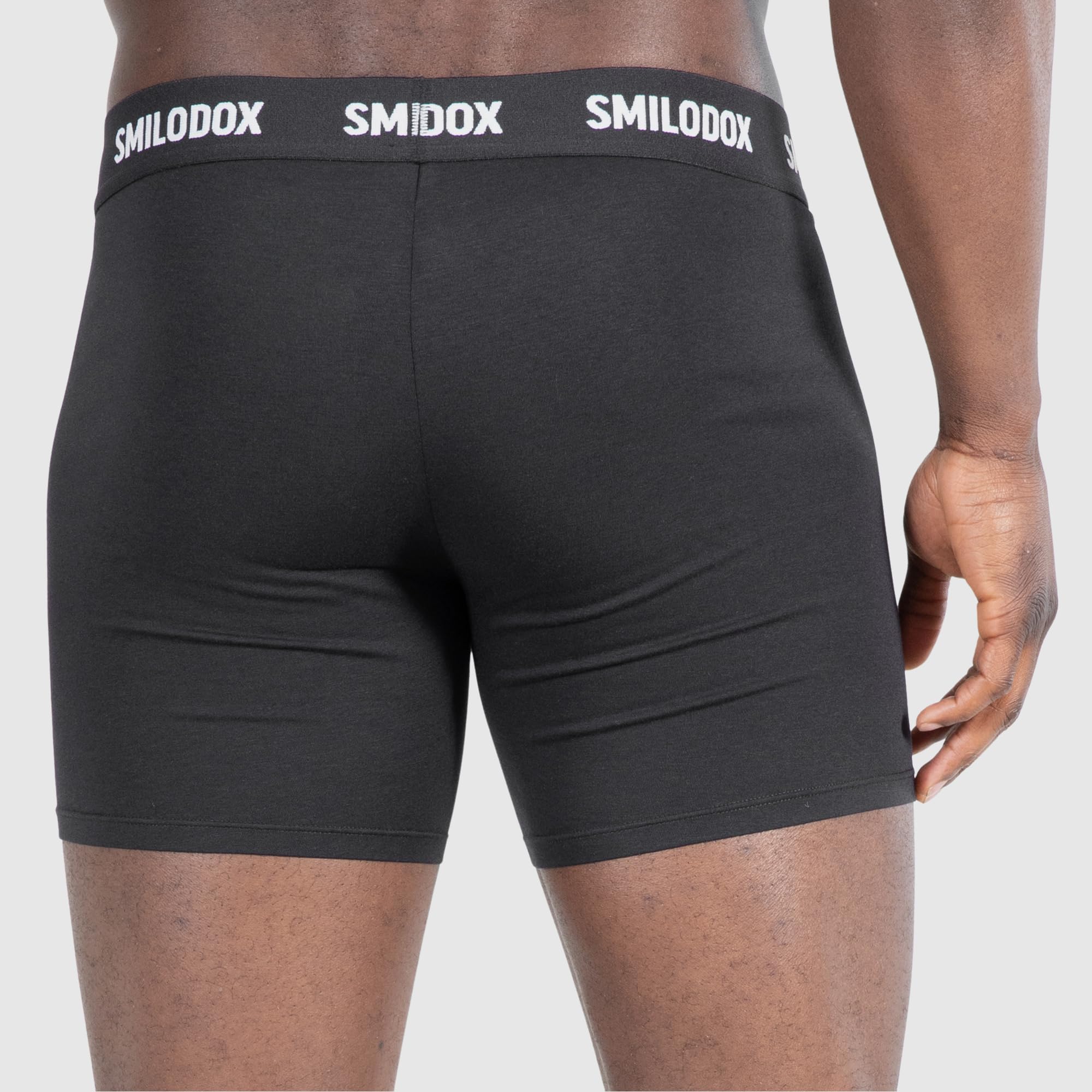 SMILODOX Herren Boxershorts 3er Set - Shaped Fit Unterhosen Männer mit Normalem Bund, Elastisch & Atmungsaktiv, Modalfasern, Mittellang, Logo Waistband - Männer Unterwäsche