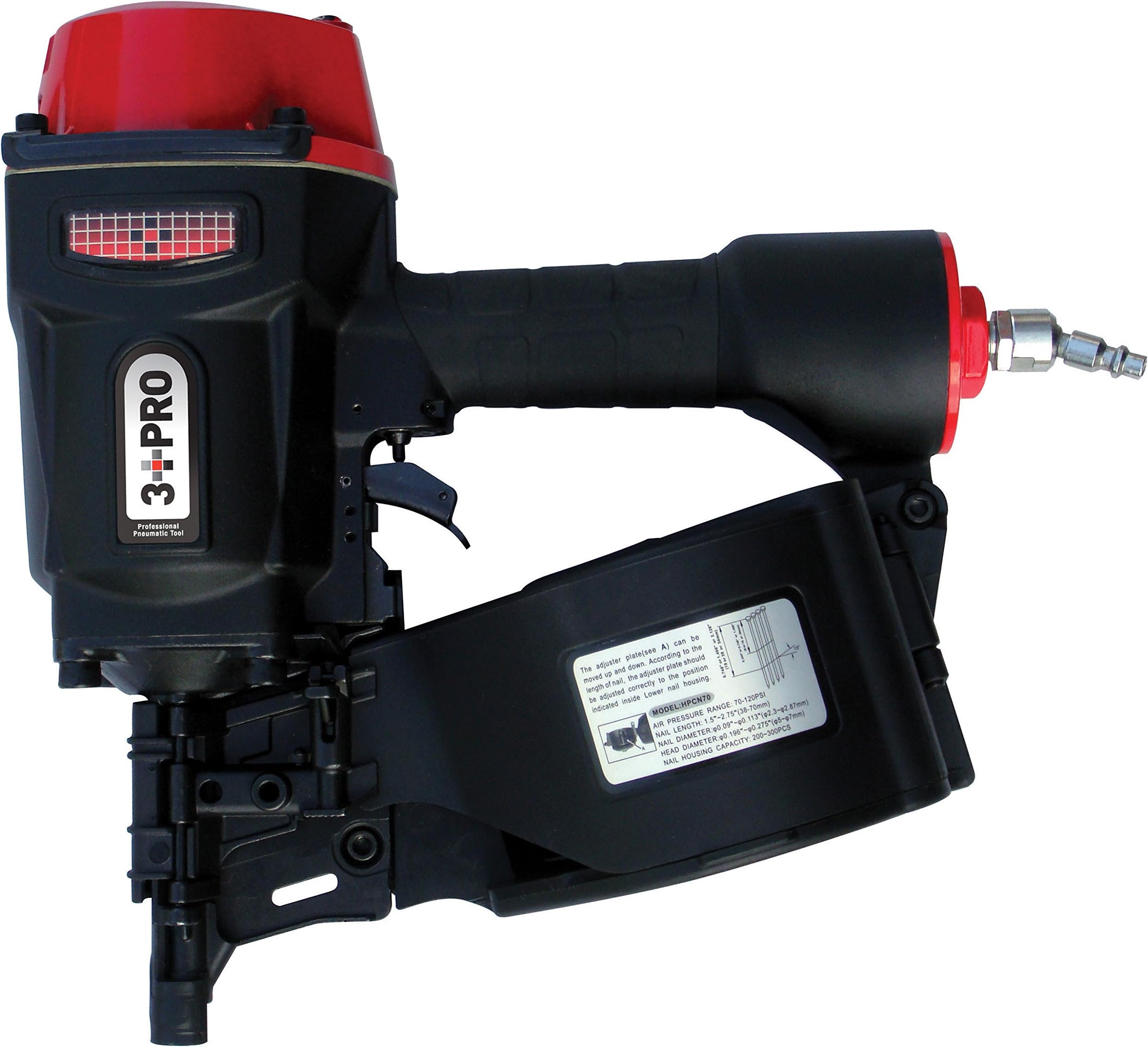 HPCN70 Pallet Coil Nailer, .090-.114 Diameter 1.5-2.75-Inch Long 12x5x12-Inch, Black/Red