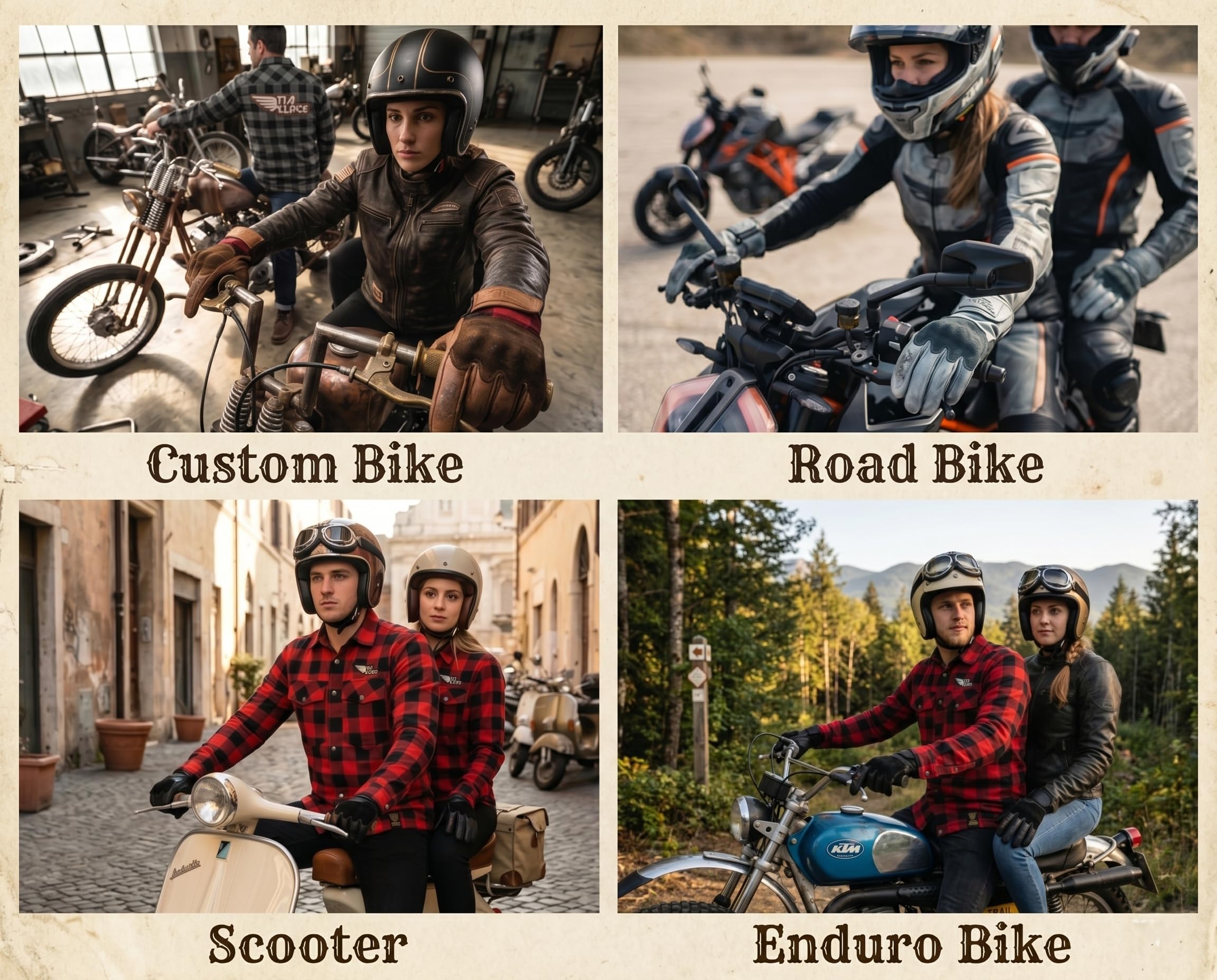 TLA RUST Guanti moto in pelle vintage con protezioni nocche omologati CE, 2XS a 4XL uomo e donna, Guanti da moto, scooter, racing, touchscreen, alta protezione all'impatto.