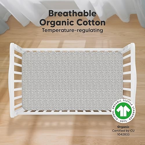 Vista 128 de KeaBabies - Juego de 2 sábanas orgánicas, unisex, suaves, 52 x 28 pulgadas, diseño neutro, de algodón jersey transpirable, con estampados adorables