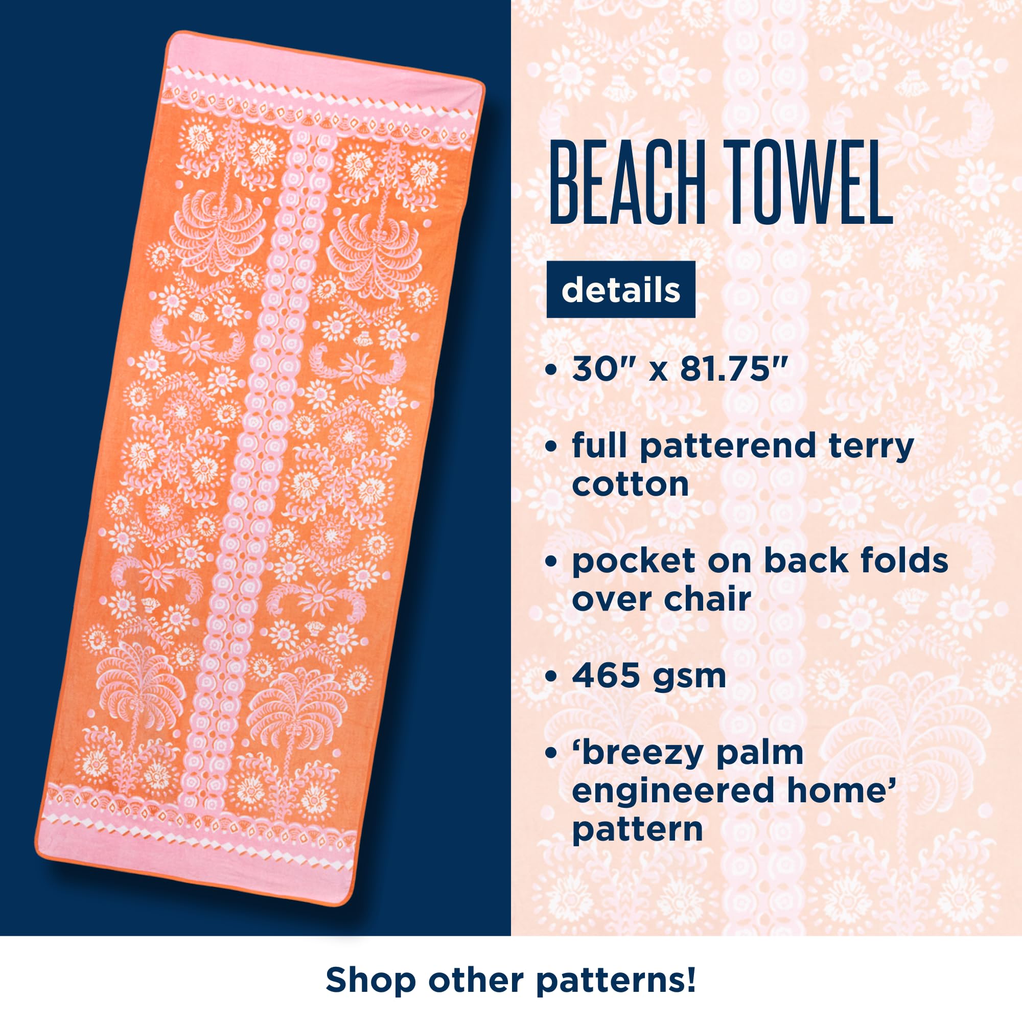 Amazon.com: Lilly Pulitzer Cotton Beach Chaise Lounge Towel, Plush