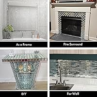 Vista 14 de Lovdeco Peel and Stick 2" Mirror Glass Mosaic Tile 9 Faces Beveled Silver Crystal Mosaic Tile for Kitchen Backsplash, 12x10 Inch, 5 Sheets