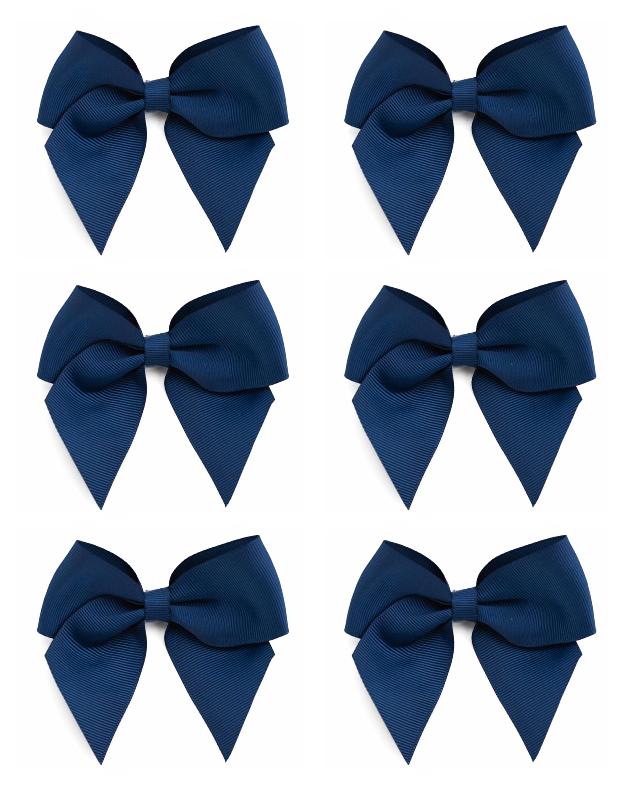 Italian Options Navy Large Grosgrain Ribbon Bows, Self-Adhesive Fabric Bow Decorations For Gift Wrapping, Hampers, Christmas, Hair Bows, Crafts, Cakes, Crafting Accessories, 6 Pack, 10 Cm