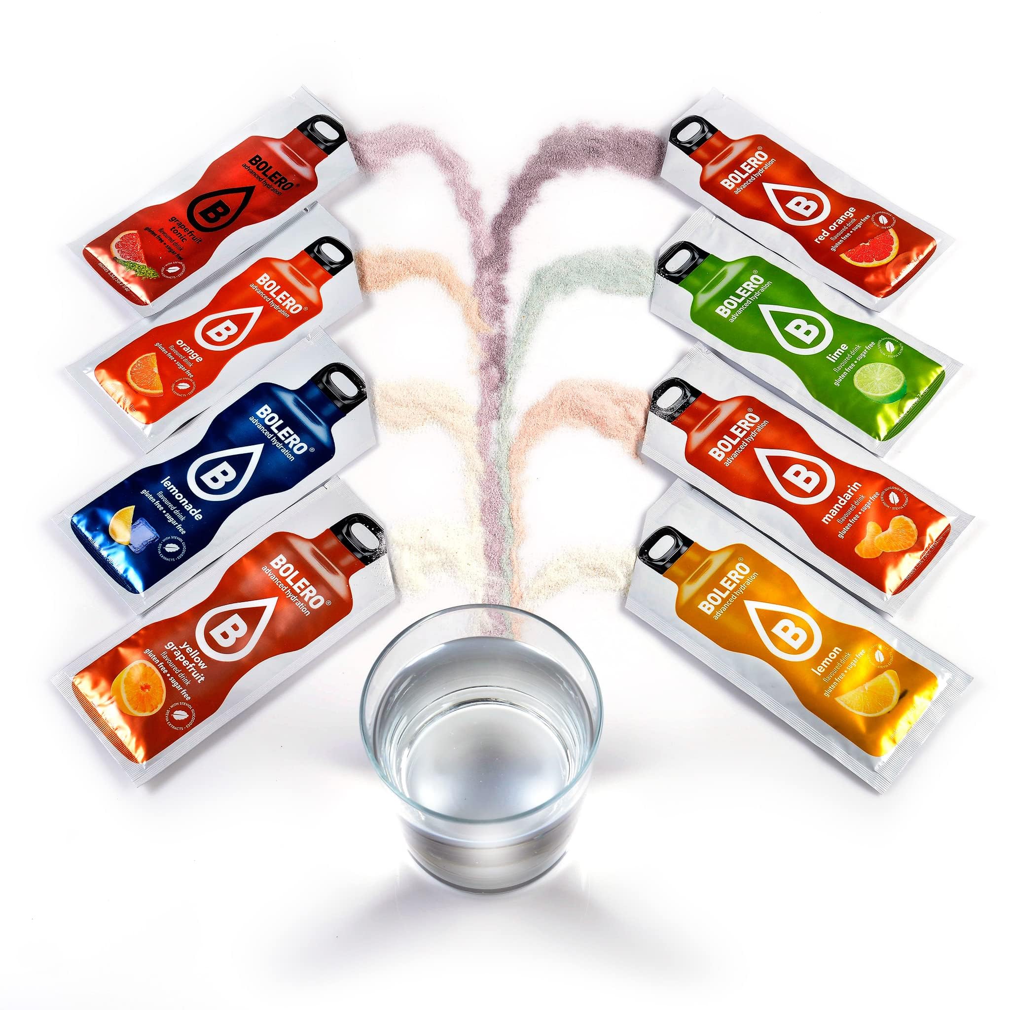 Bolero CITRUS MIX | 24x9g | Refrescante polvo para bebidas sin azúcar endulzado con stevia | Limón, mandarina, lima, mandarina, naranja, pomelo amarillo, naranja roja, limonada, tónica de pomelo