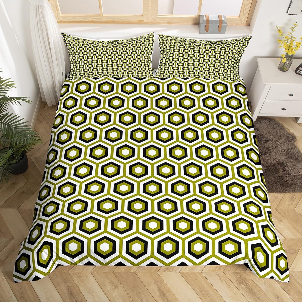 Feelyou Bedding Set King Size Kids Hexagonal