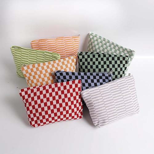 Miniatura 9 de Dalulu Bolsa de cosméticos, bonita bolsa de maquillaje Y2K, accesorios estéticos, bolsa de maquillaje Y2K, bolsa de maquillaje a cuadros, bolsa de