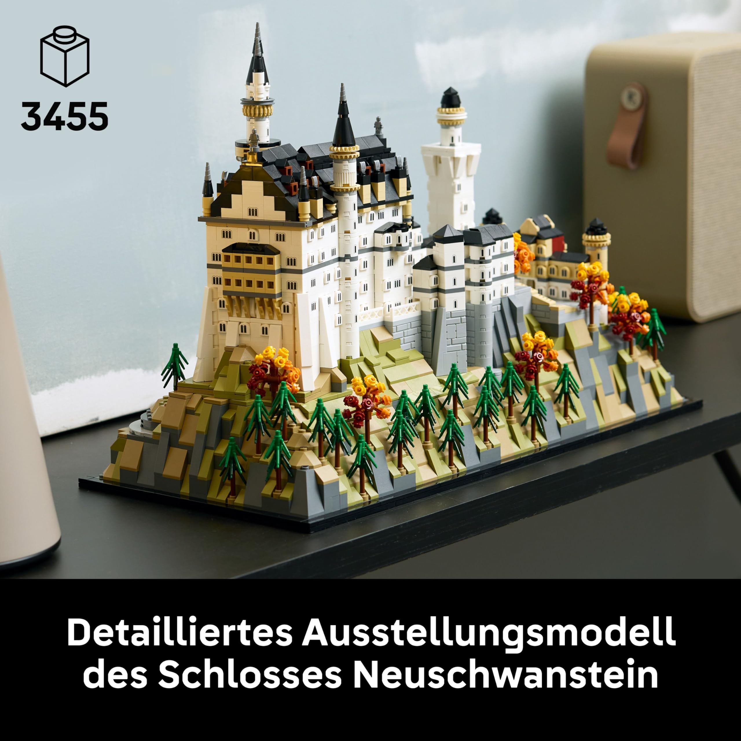 LEGO Architecture Schloss Neuschwanstein - 3D Puzzle für Erwachsene - Modellbau mit Türmen, Innenhöfen & detailliertem Innenraum - Historisches Geschenk für Fans - 21063