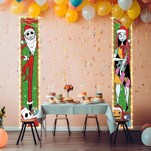 Miniatura 3 de Jack Sally - Pancartas iluminadas para porche, decoración de Navidad, pesadilla, decoración de Navidad, antes de fiesta al aire libre, pared