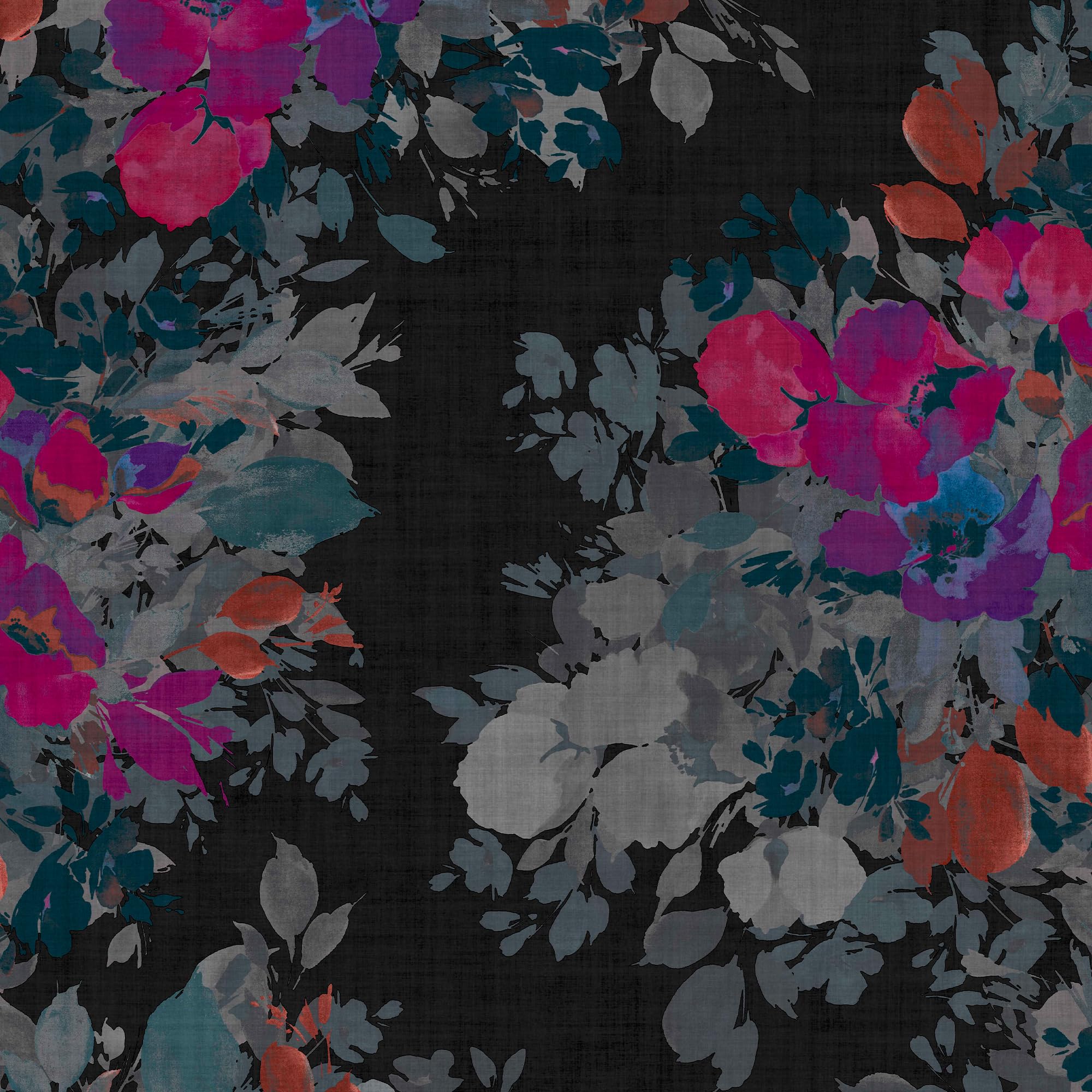Papier peint autocollant noir Nicole Miller Botanic pour creer un salon cosy et moderne