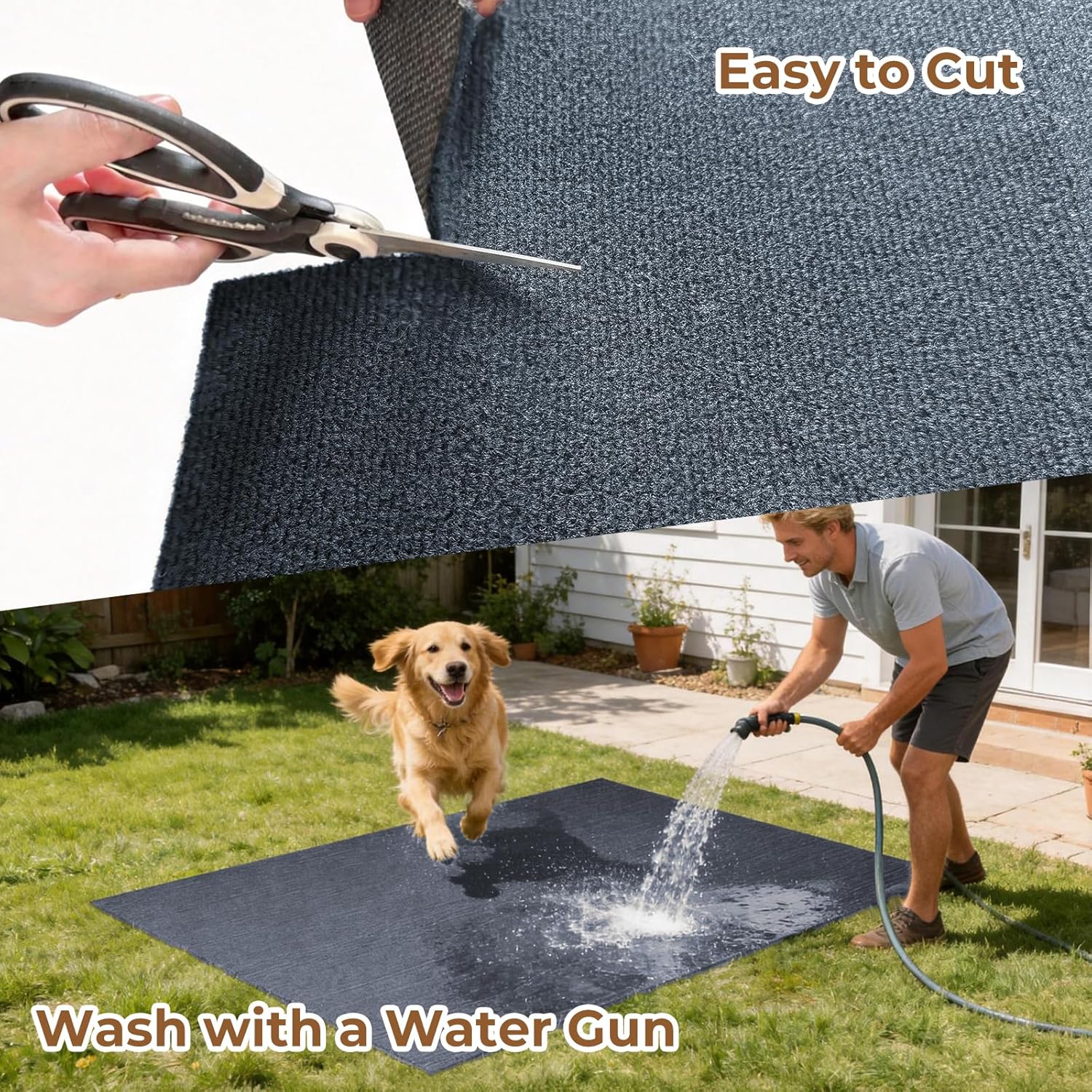 Dog Crate Mat, 29 in x50 in Dog Playpen Mat Rubber Kennel Mats Extra Large Liner for Under Crate cages, Absorbent Urine, Puppy Pee Pad Reusable Washable Floor Protector Waterproof Non-Slip Ash Gray