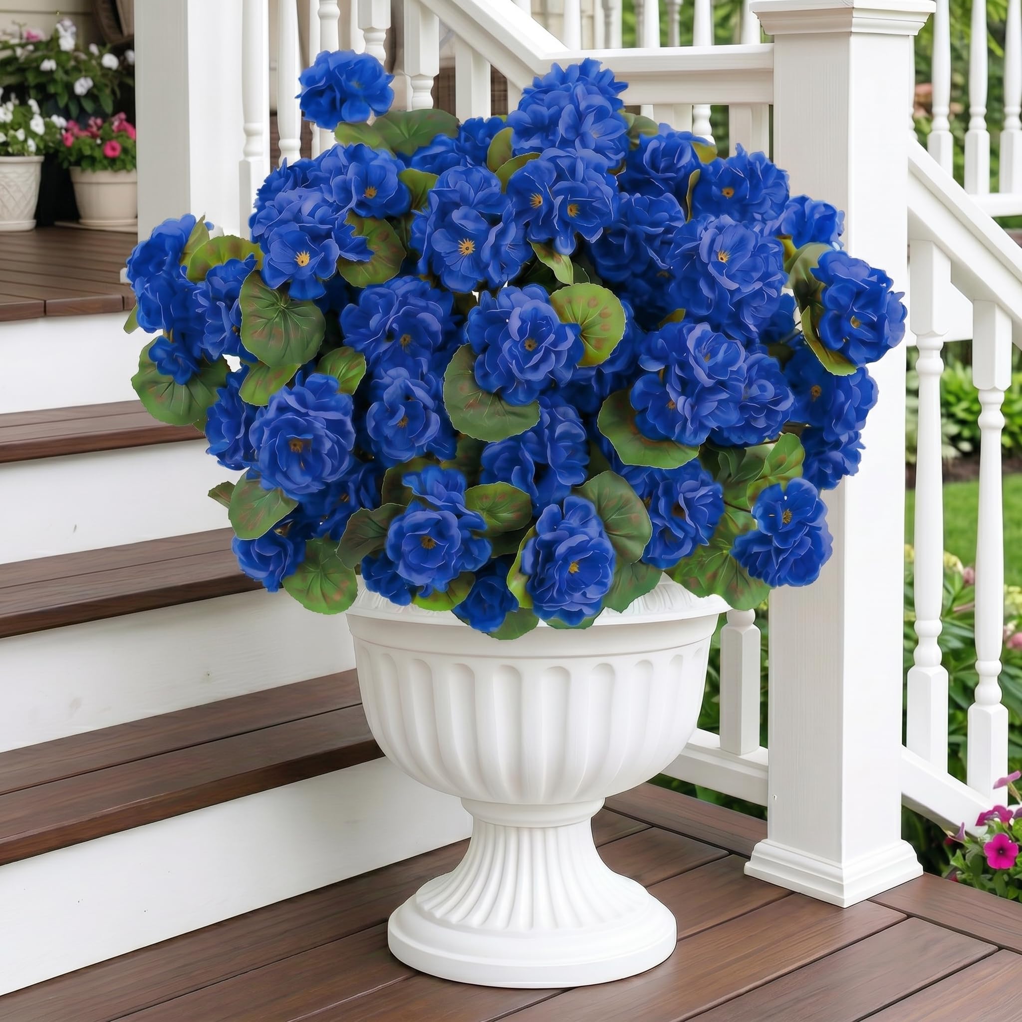 24Pcs artficial Fiori per Esterno Blu
