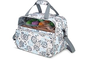 Teamoy Yarn Tote Bag with Inner Dividers for WIP, Yarn Skeins and...