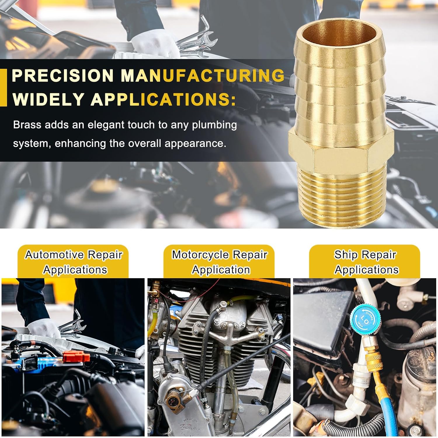 METALLIXITY 20Pcs Brass Hose Barb to NPT Male Adapter 1" Barb x 3/4" NPT Male for Automotive, Motorcycle, Marine, Truck, RV Fuel Systems