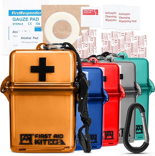 Miniatura 8 de Avalanche Mini botiquín de primeros auxilios, 30 piezas de suministros de emergencia en estuche impermeable para el hogar, coche, viajes, deportes