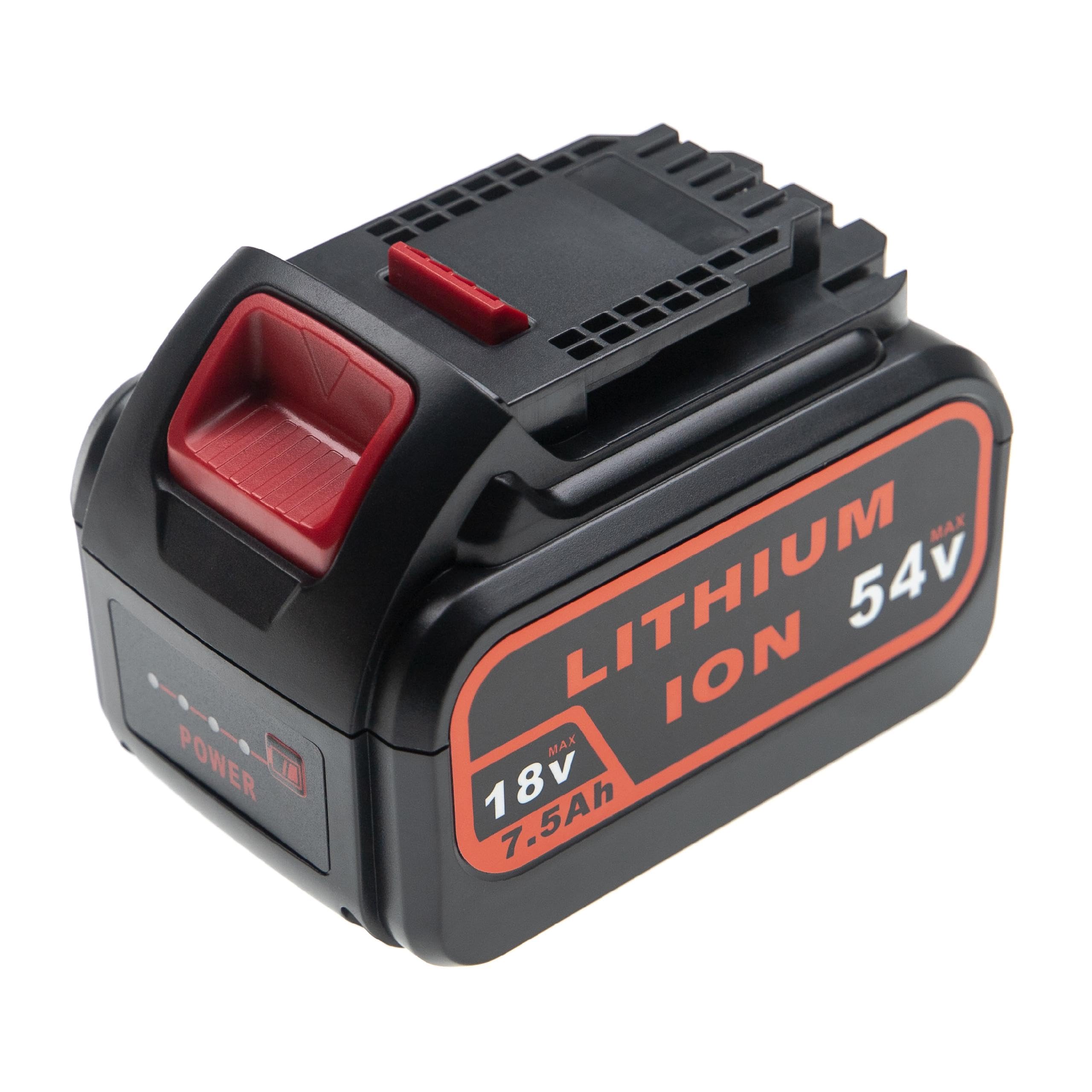 vhbw batteria compatibile con DeWalt XR utensili a batteria da 54 V e 18 V attrezzi da lavoro (7500 mAh, Li-Ion, 18 V / 54 V)