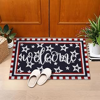 Patriotic Doormat 4th of July Outdoor Floor Mat Memorial Day Welcome Door Mats Independence Day C...