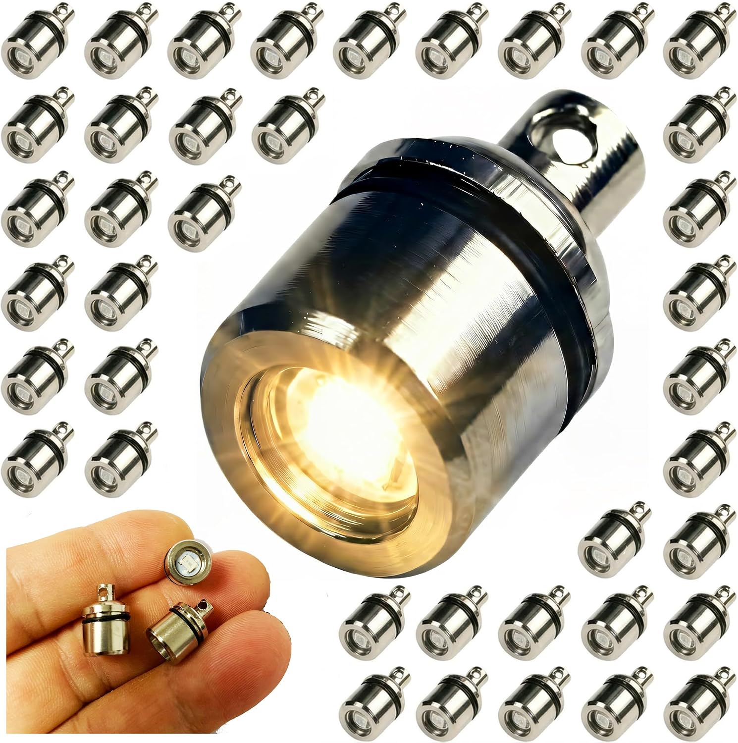 Mini LED Lights, 9/16 in x 3/8 in, Warm White, 50-Pack