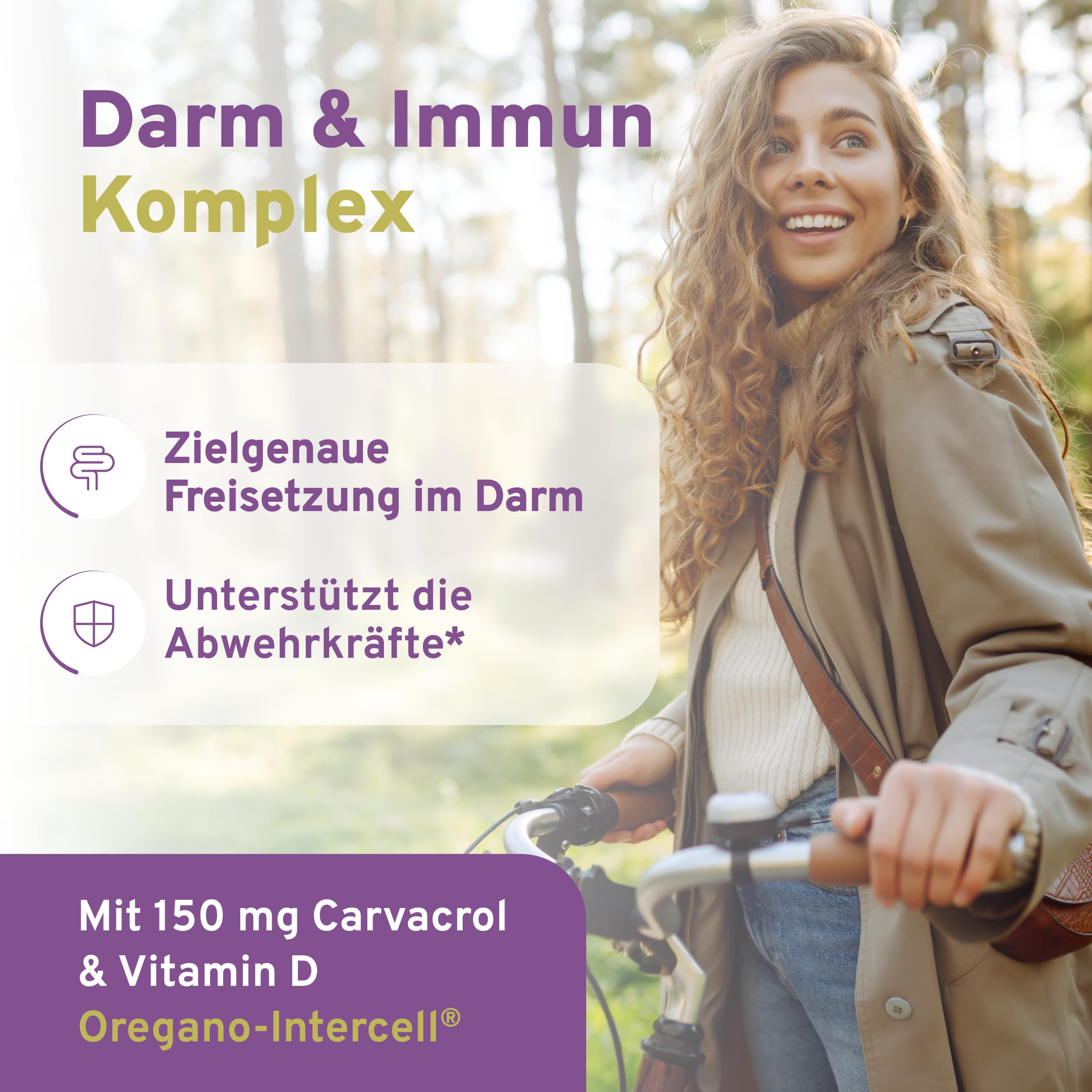 Oregano Öl hochkonzentriert und magensaftstabil (60 Kapseln) - 150mg Carvacrol +Vitamin D3 + Biotin - ohne Lösungsmittel für optimale Verträglichkeit - gultenfrei & lactosefrei - Intercell Pharma