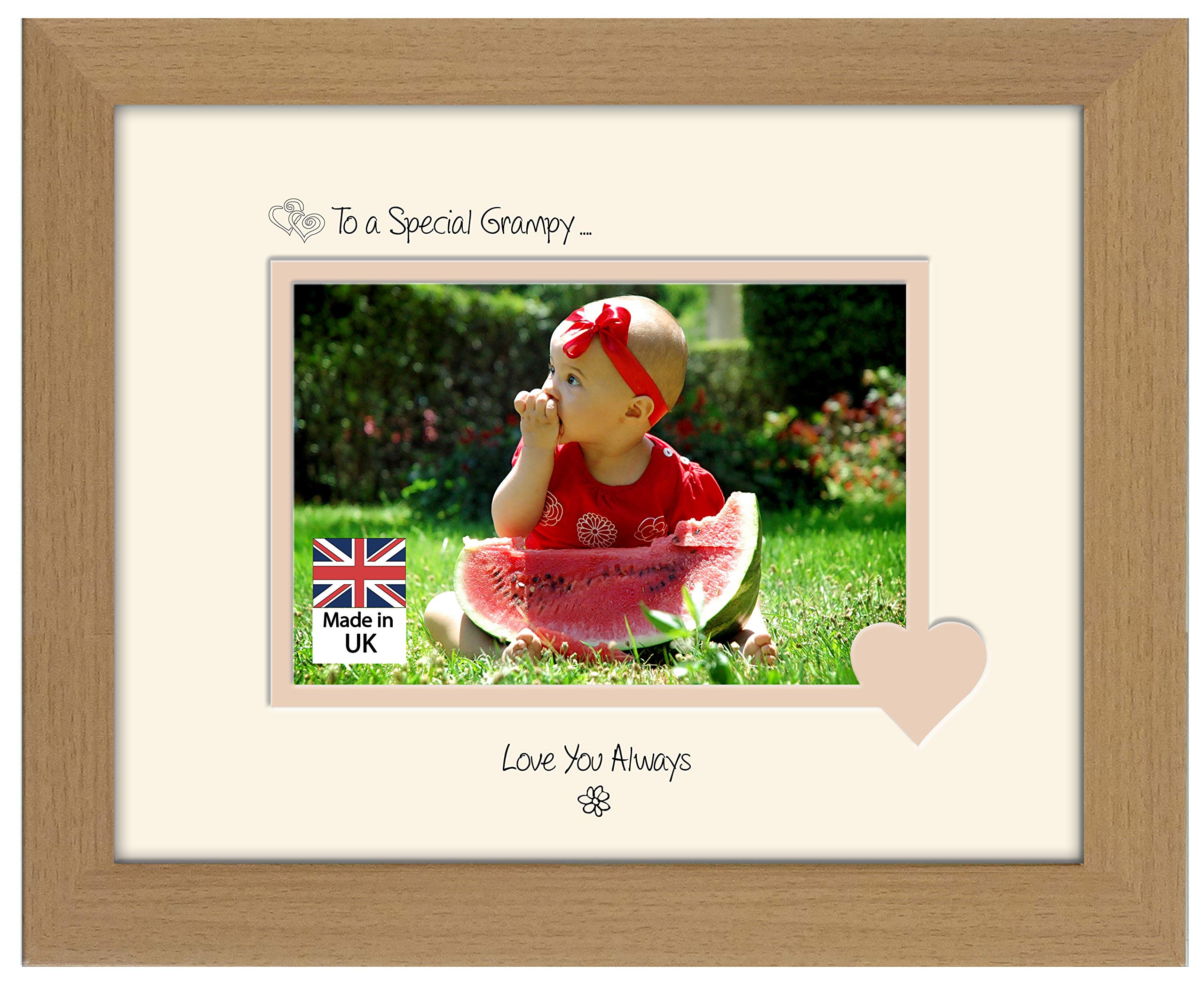 Photos In A Word Oak Finish Frame Cream Mount Beige Inside Grampy Photo Frame Special Grampy Love You Always Double Mounted Quality Gift (Oak Finish Frame Cream Mount Beige Inside)