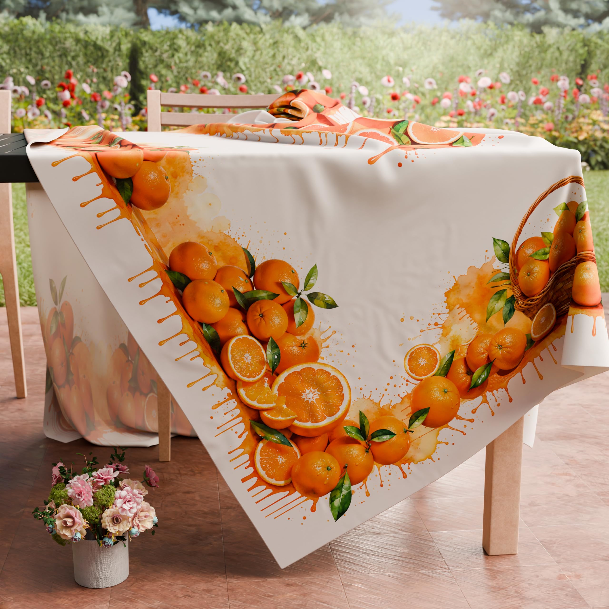 Morbuy Tovaglia Idrorepellente Rettangolare, 3D Frutta Stampa Eleganti Tovaglie Impermeabile Antimacchia Copritavolo per Decorative Cucina Giardino Compleanno (Giallo Limone,100x140cm