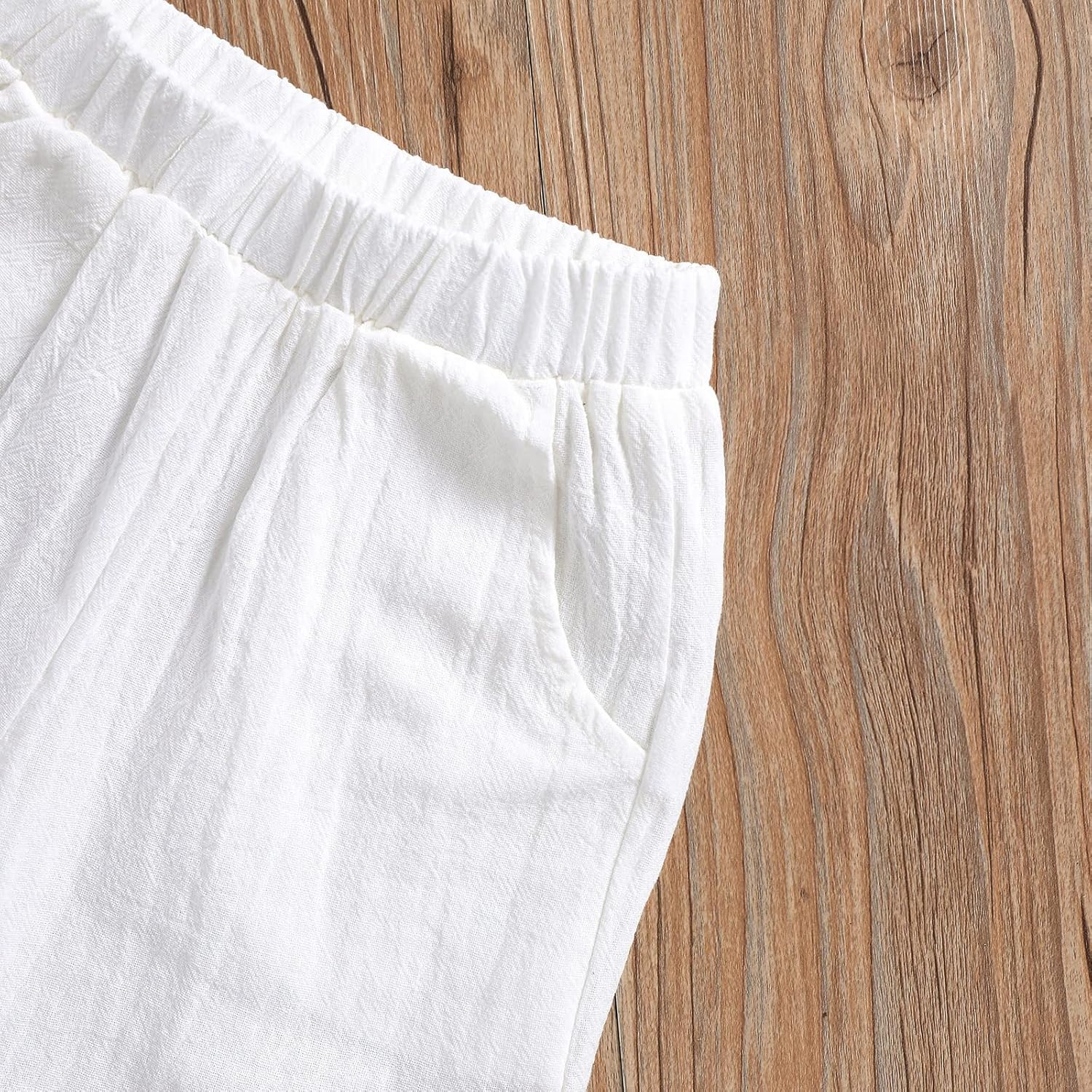 SHIBAOZI Toddler Baby Boys Clothes Set Button-Down Shirt Tops + Cotton Linen Shorts Summer Outfit 2PCS with Pockets - Image 6