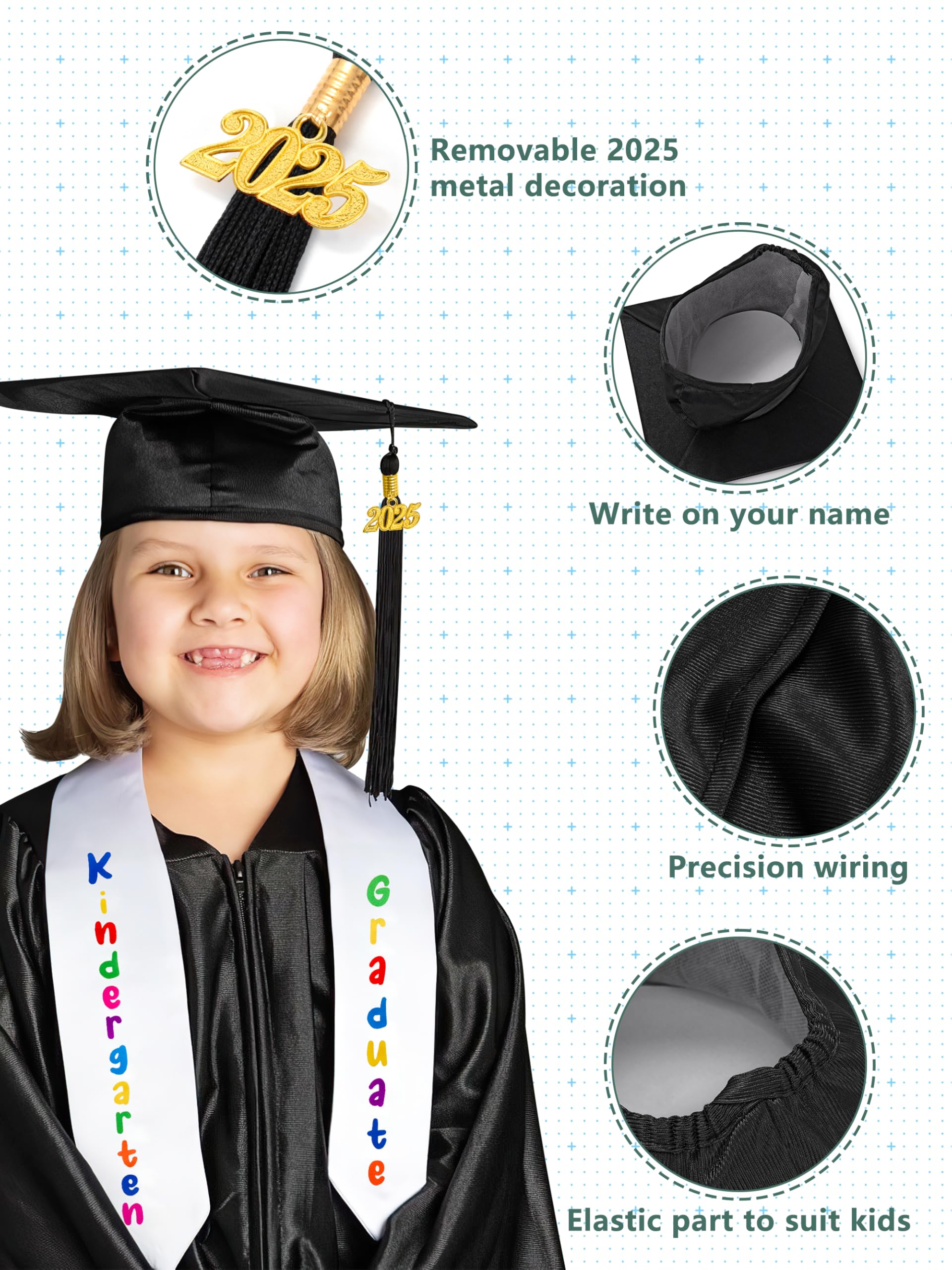 Snapklik.com : QZYL Kindergarten Graduation Cap And Gown Set, 2025 Kids ...