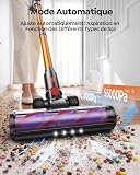 Fieety 80Min/650W/55KPa Aspirateur Balai sans Fil, 1.8L Aspirateur sans Fil Puissant, Brosse Anti-Enchevêtrement, Écran LED, Rechargeable Support Mural, Parfumé, Sols Durs, Tapis - 4